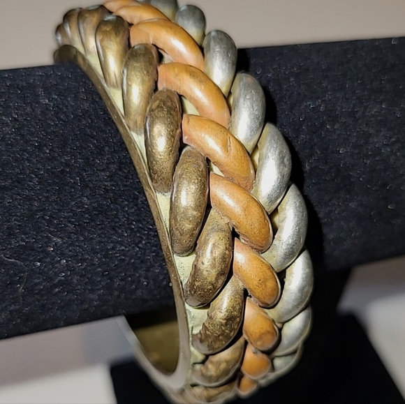 3 COPPER & MIXED METAL BANGLE BRACELETS - MADE IN INDIA - Picture 3 of 9